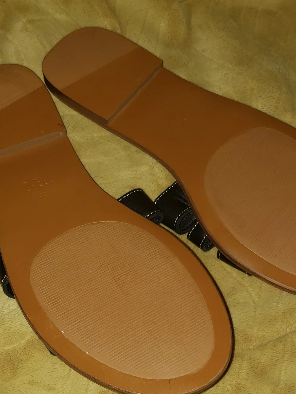 Zara Black Leather With Brown Insole with Embossed Logo .New No Tags
